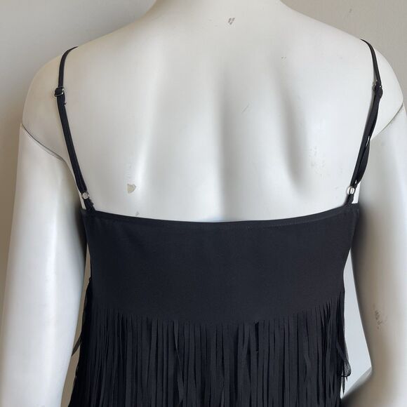 W by Worth Gatsby Fringe Mini Dress Sleeveless Black Size 2 Cocktail Party - Picture 7 of 15